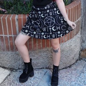 Too Fast Imma Witch Skater Skirt